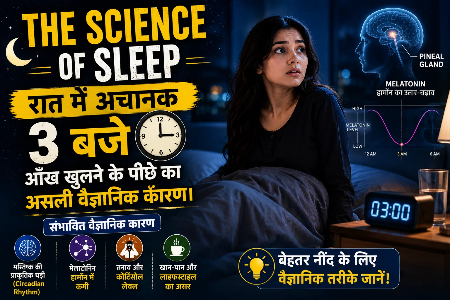 3 AM Sleep Mystery: रात 3 बजे अचानक आँख खुलने का सच! 😴💡