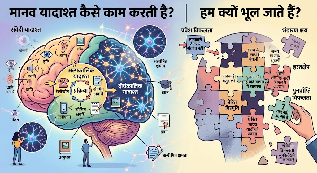 मानव याददाश्त कैसे काम करती है? हम क्यों भूल जाते हैं?