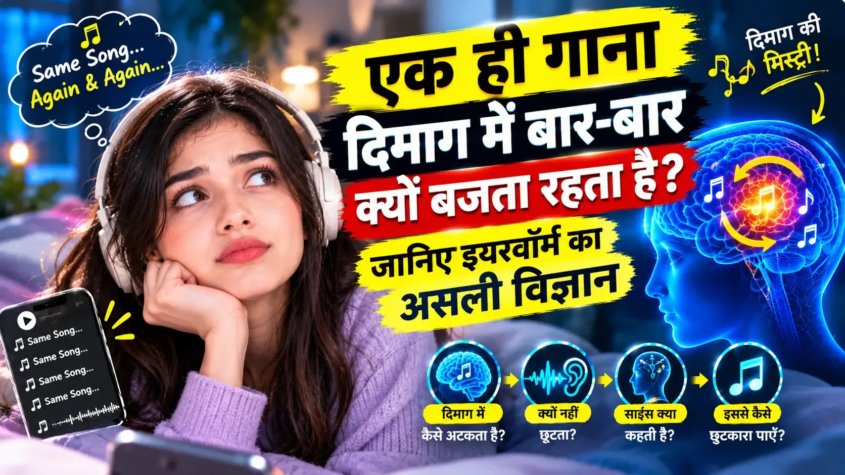 एक ही गाना दिमाग में बार-बार क्यों बजता है? इयरवॉर्म