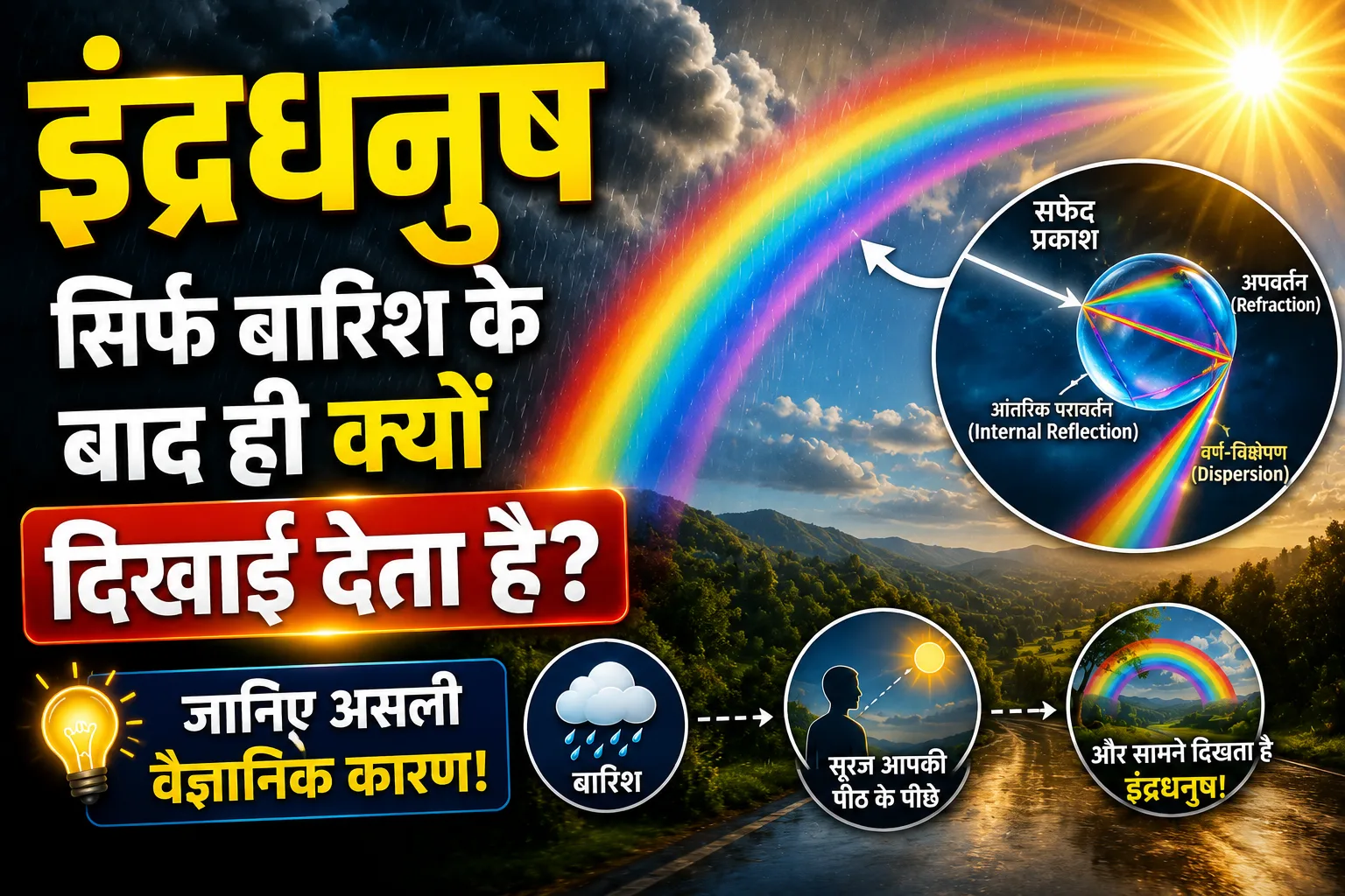 इंद्रधनुष बारिश के बाद ही क्यों दिखाई देता है?