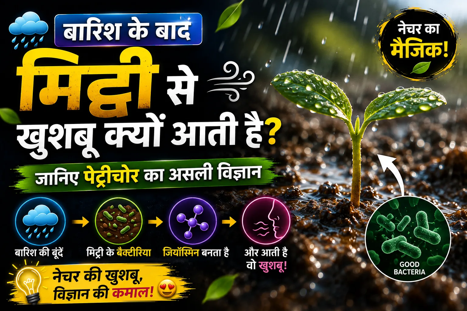 बारिश के बाद मिट्टी से खुशबू क्यों आती है? पेट्रीचोर